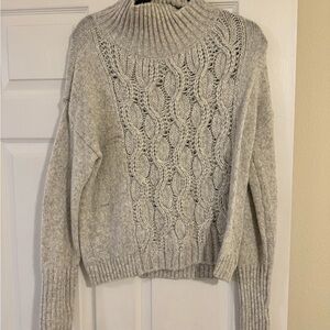 White House Black Market Light Gray Turtleneck Sweater